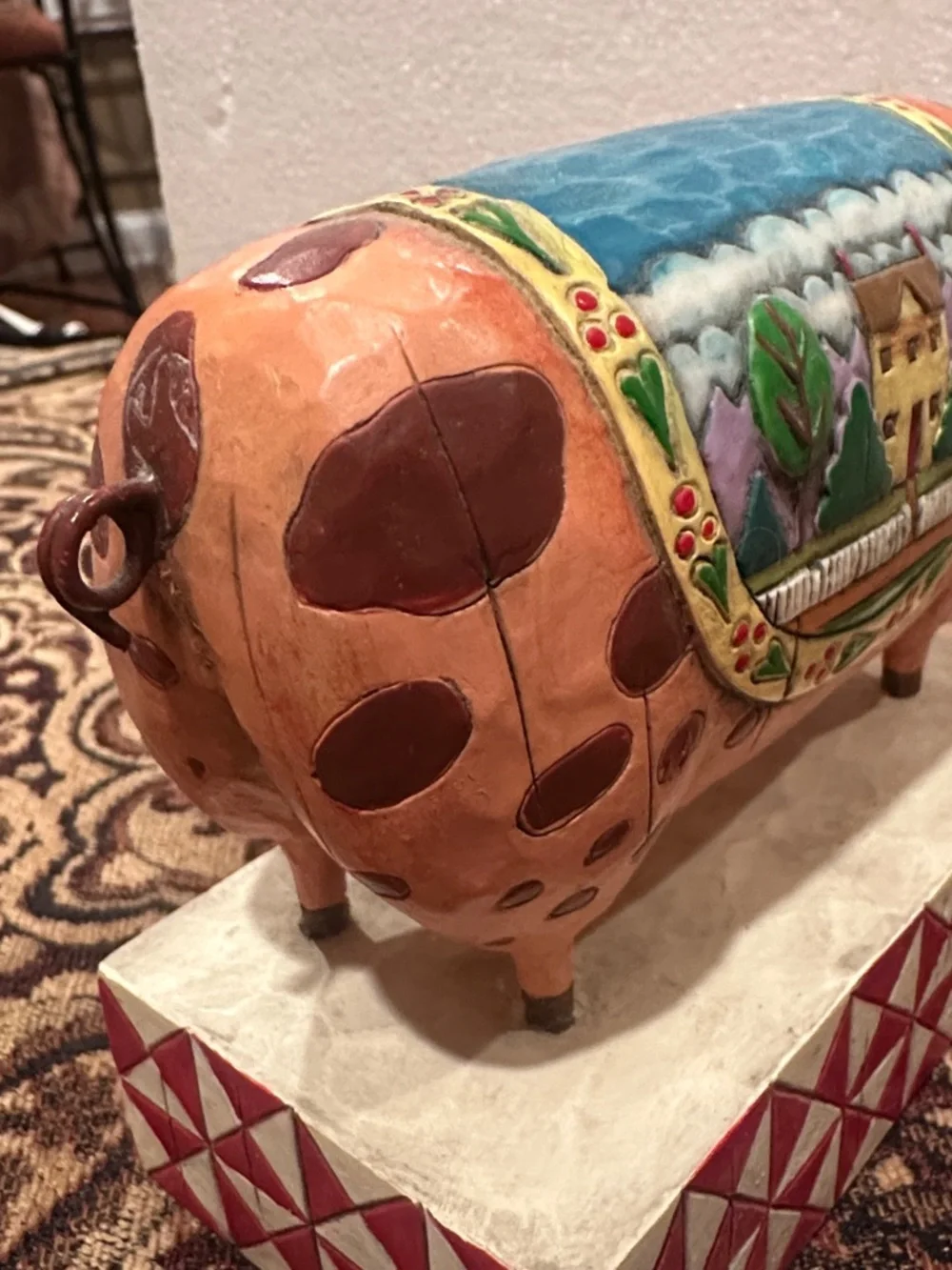 Jimshore Pig Figurine with Scenic Saddle “Country Heritage”